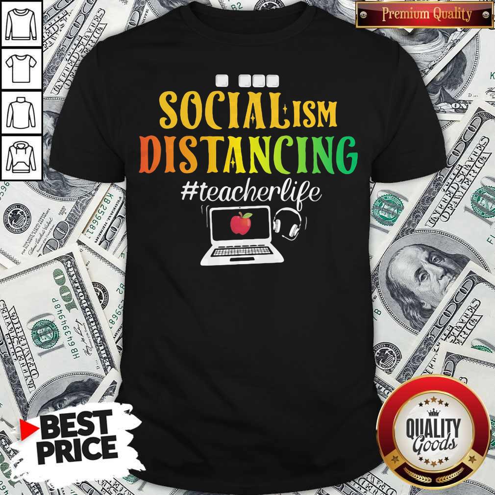 Funny Social Ism Distancing #Teacherlife Apple Laptop Shirt