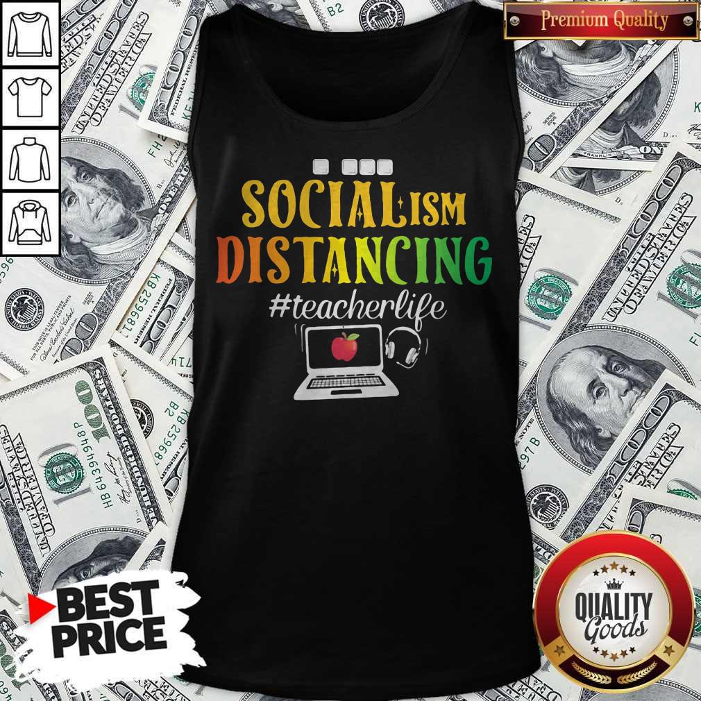 Funny Social Ism Distancing #Teacherlife Apple Laptop Shirt