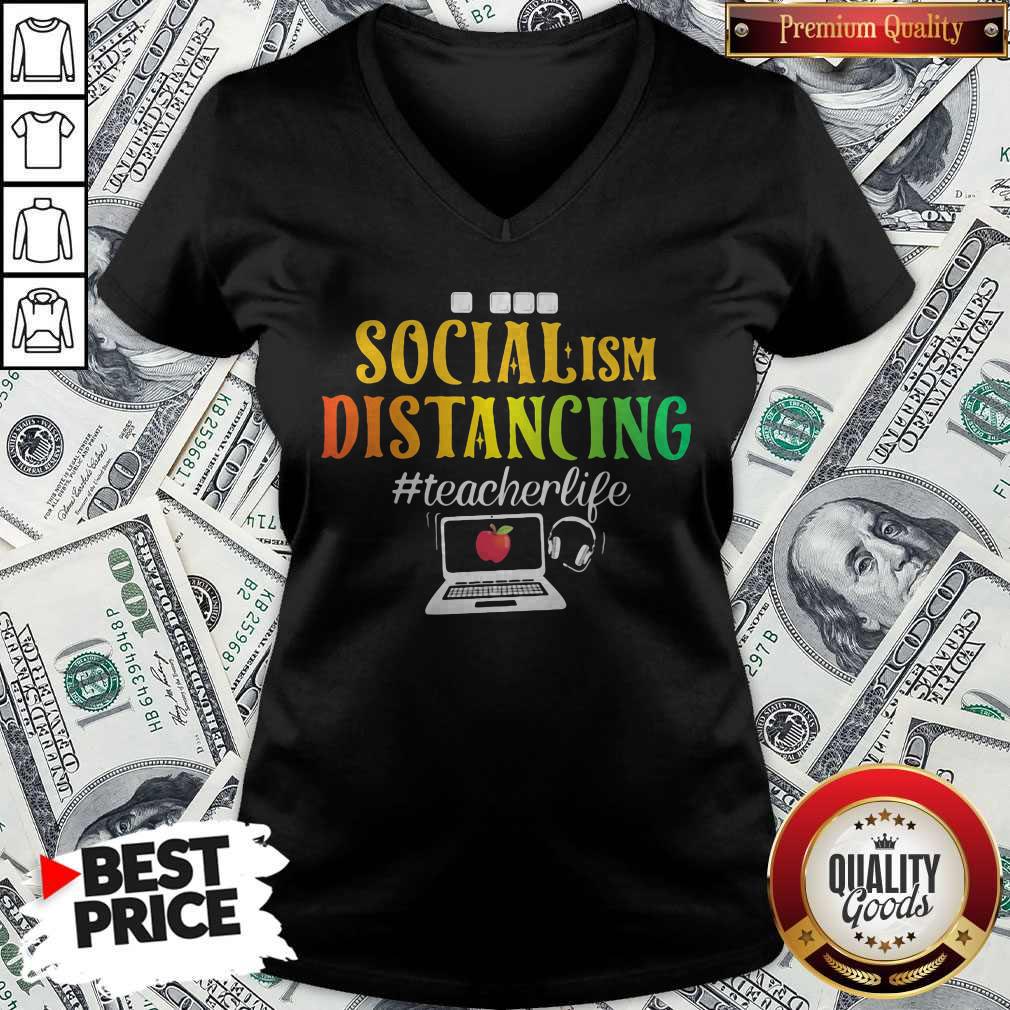 Funny Social Ism Distancing #Teacherlife Apple Laptop Shirt