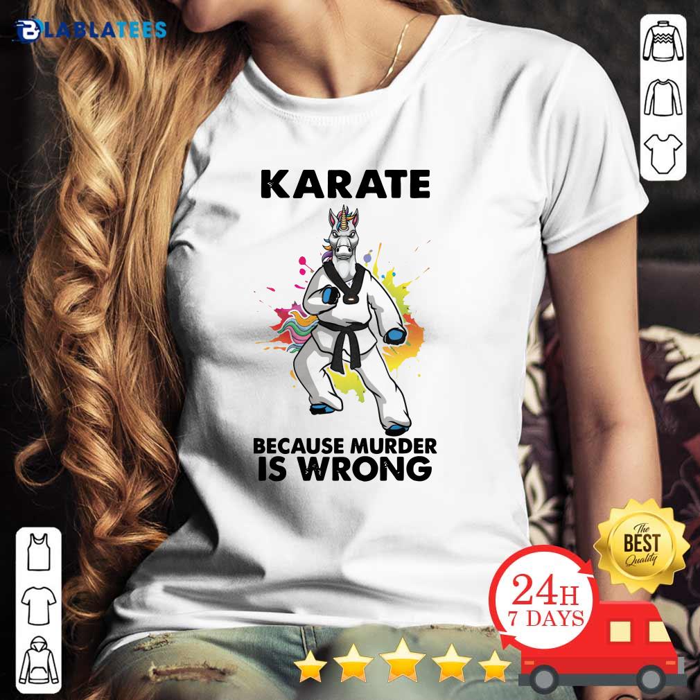 Funny Unicorn Karate Because Murder Is Wrong Shirt