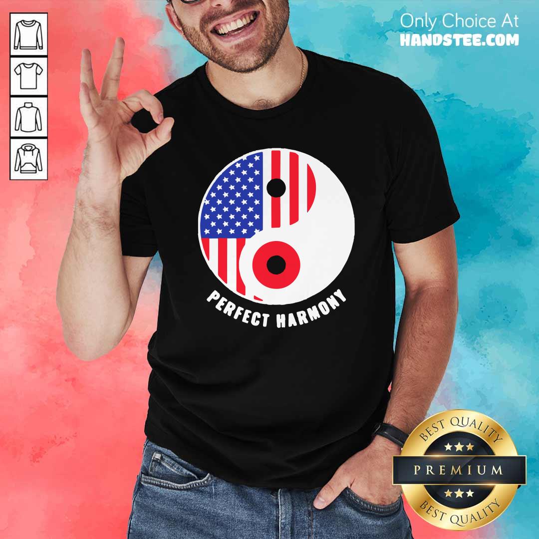Funny USA Japan Ying Yang Heritage For Proud Japanese American Flag Shirt
