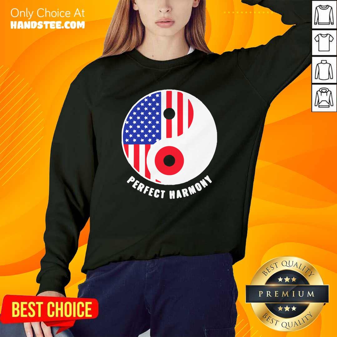 Funny USA Japan Ying Yang Heritage For Proud Japanese American Flag Shirt