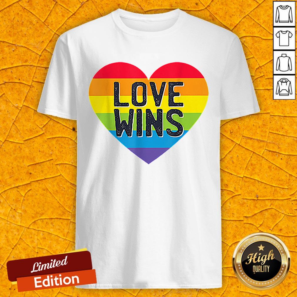 Gay Pride Love Without Limits Love Wins Rainbow Heart LGBT Shirt