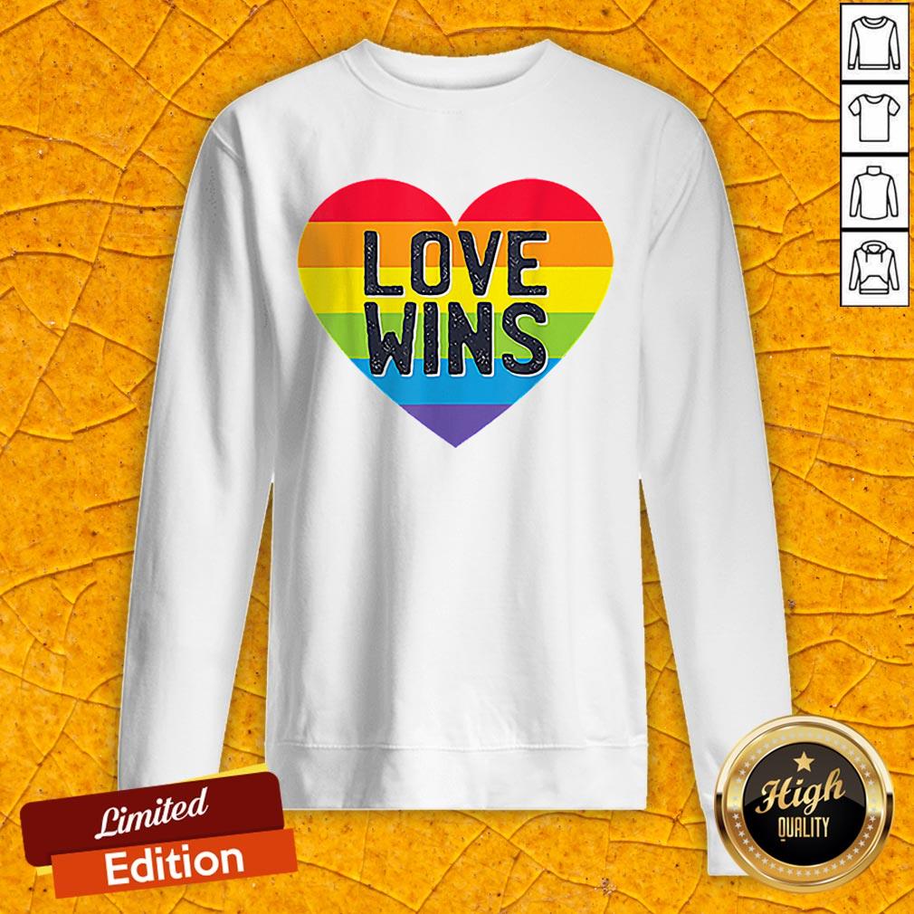 Gay Pride Love Without Limits Love Wins Rainbow Heart LGBT Shirt