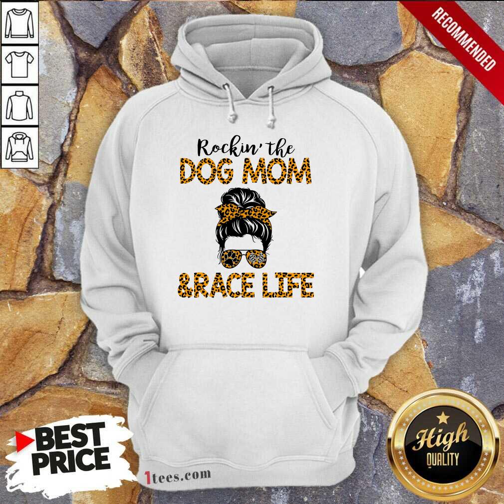Girl Messy Busy Rocking The Dog Mom And Race Life Leopard Shirt