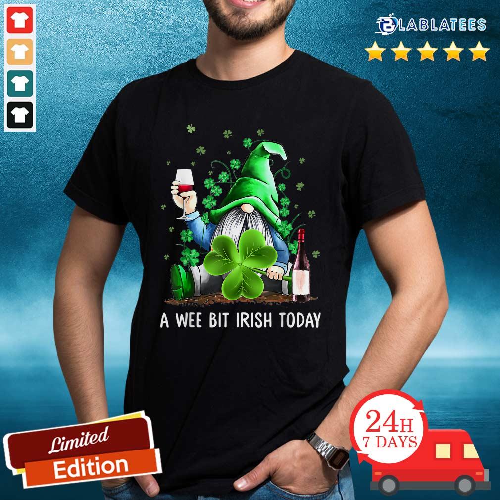 Gnome Drinks Wine Shamrock St. Patrick Day Shirt