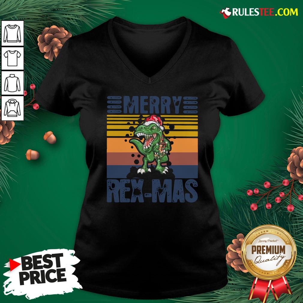 Good Christmas Santa T-Rex Merry Rexmas Vintage Shirt