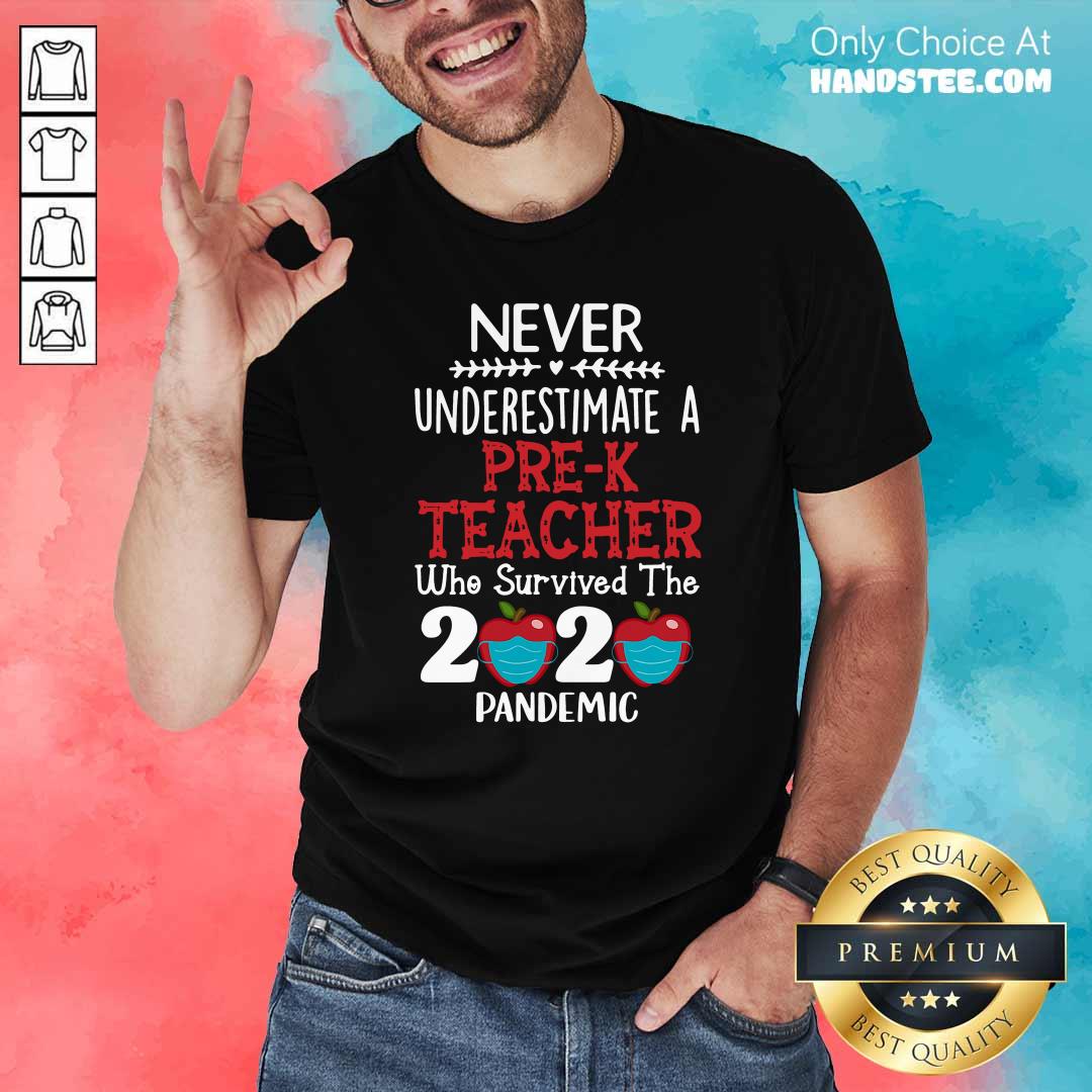 Good Never Underestimate A Pre-K Teacher Who Survived The 2020 Pandemic Shirt