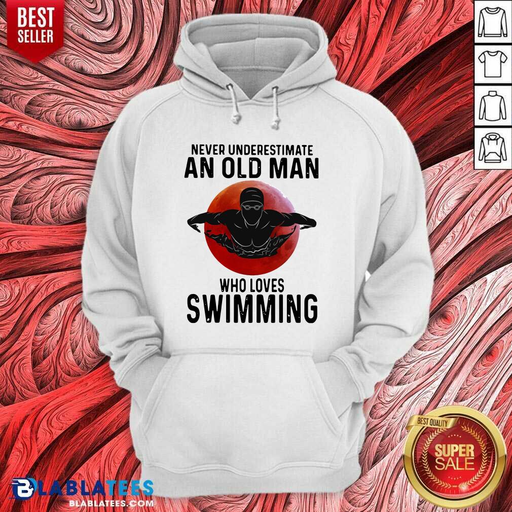 Good Never Underestimate An Old Man Who Loves Swimming The Moon Shirt