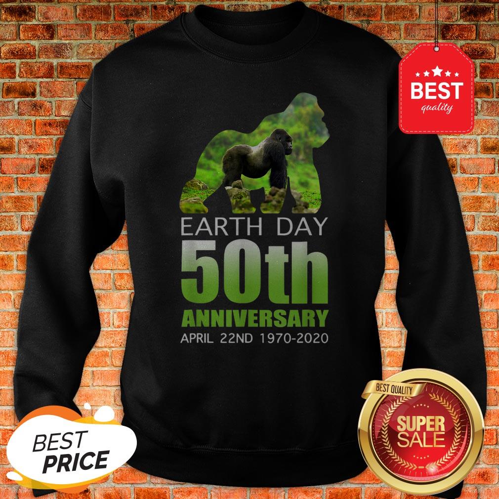 Gorilla Silhouette Earth Day 50th Anniversary April 22nd Shirt