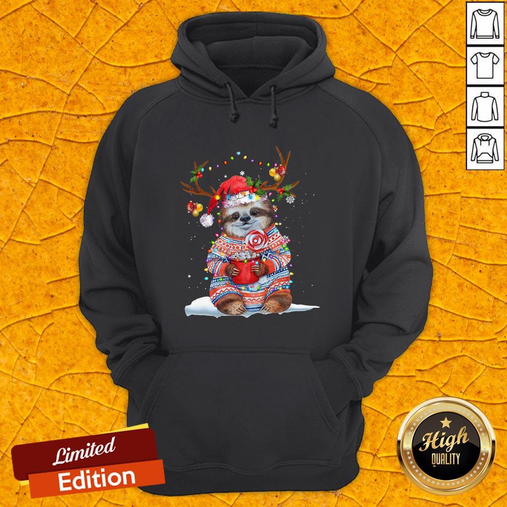 Grateful Sloth Reinder Light Christmas Shirt