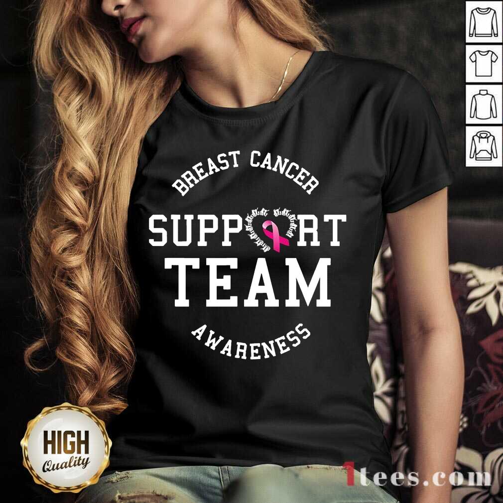 Great Breast Cancer Support Team Awareness Ribbon Pink Shirt