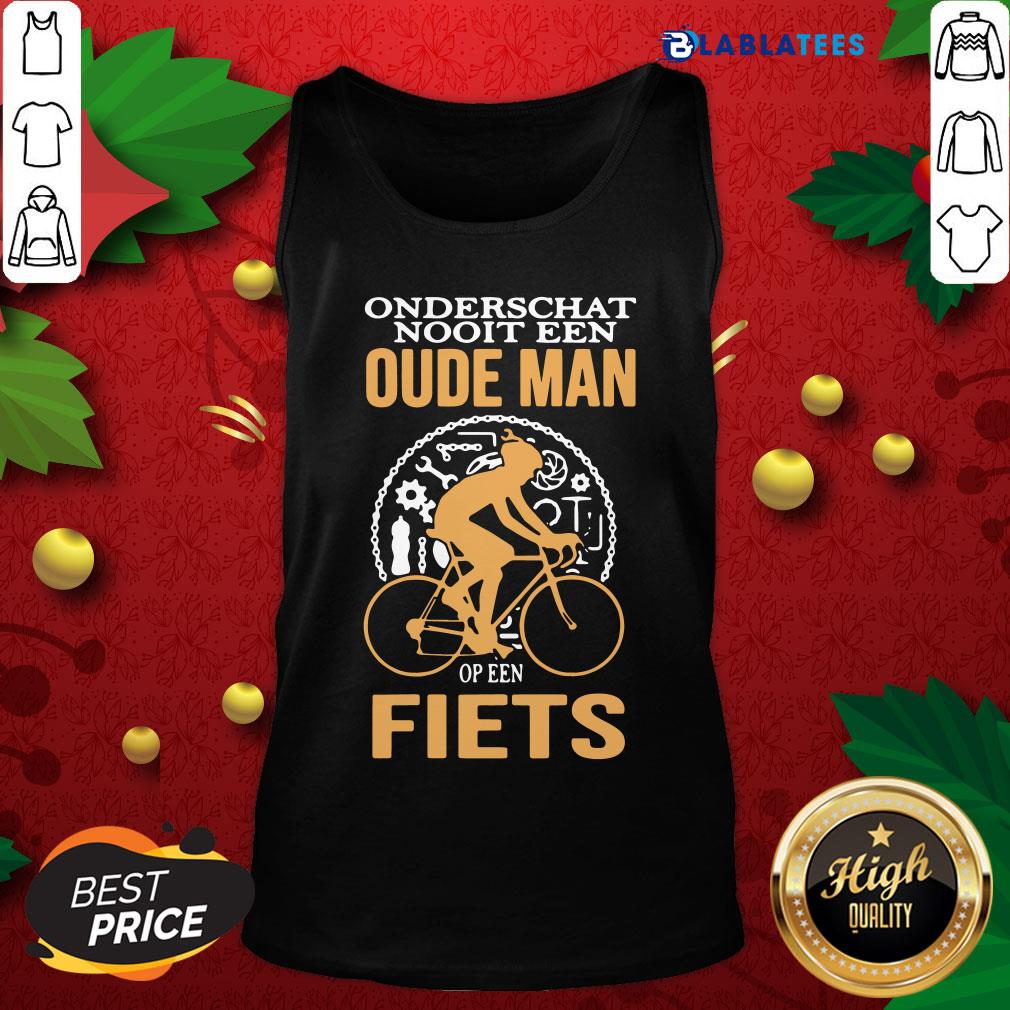 Great Onderschat Nooit Een Oude Man Op Een Fiets Shirt