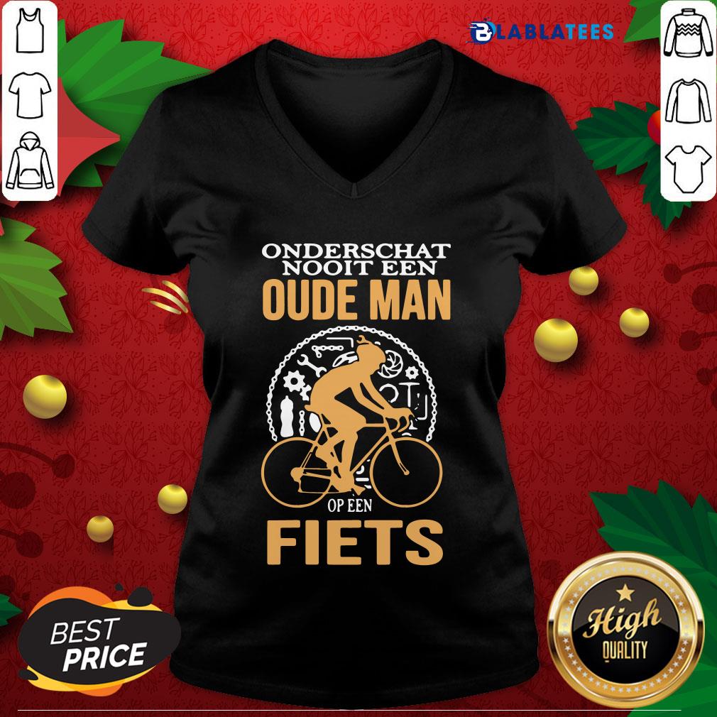 Great Onderschat Nooit Een Oude Man Op Een Fiets Shirt