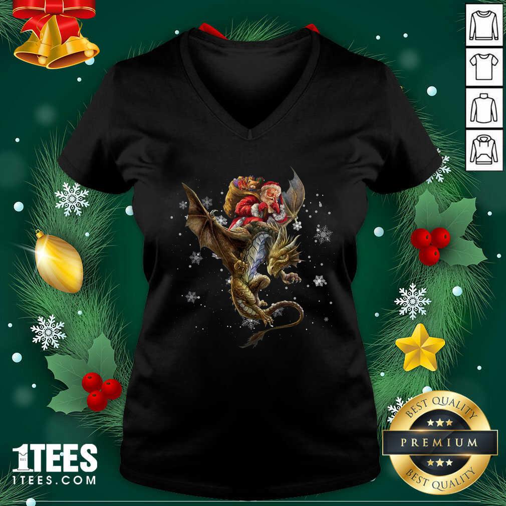 Great Santa Claus Riding Dragon Christmas Shirt