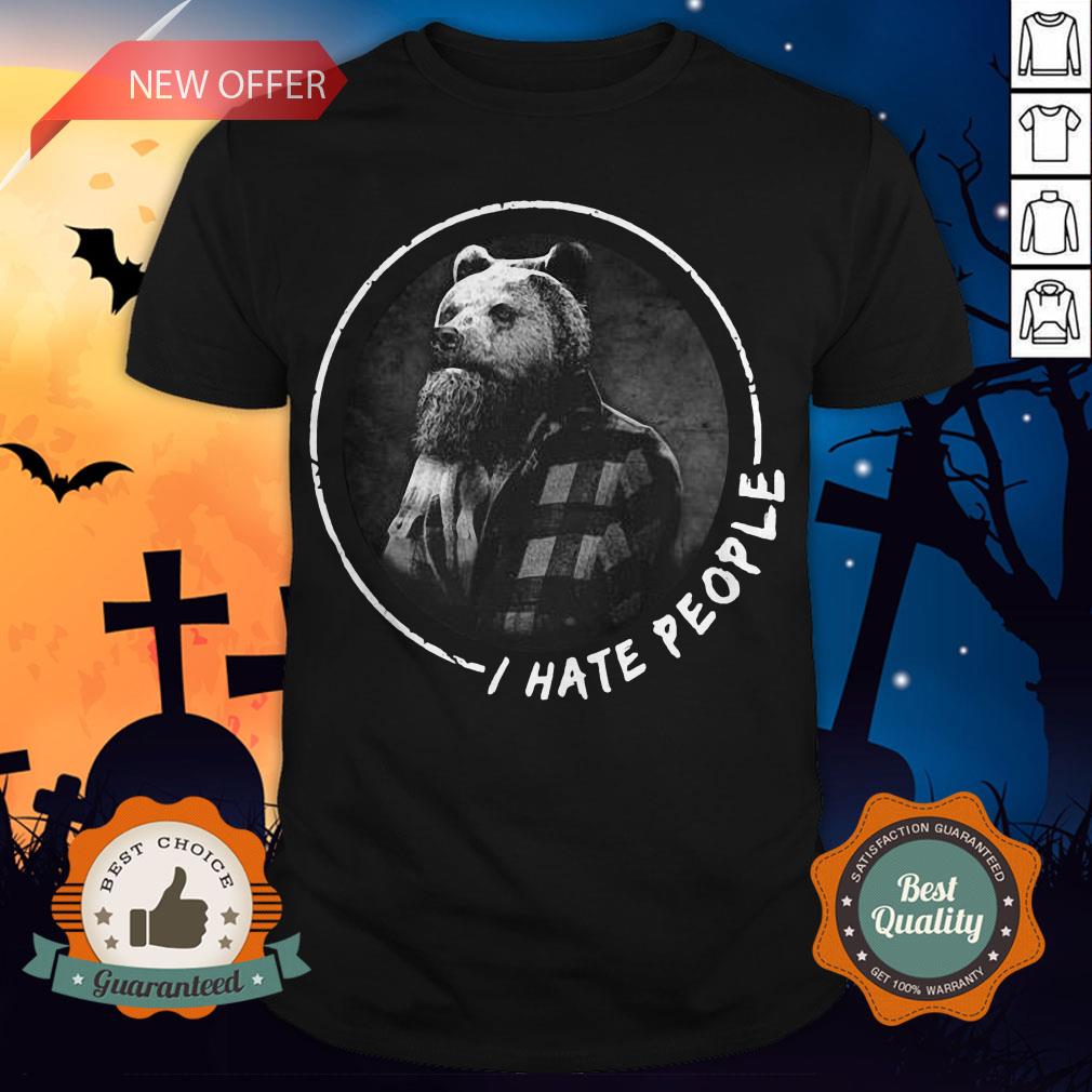 Halloween Bear Beard I Hate People Shirt