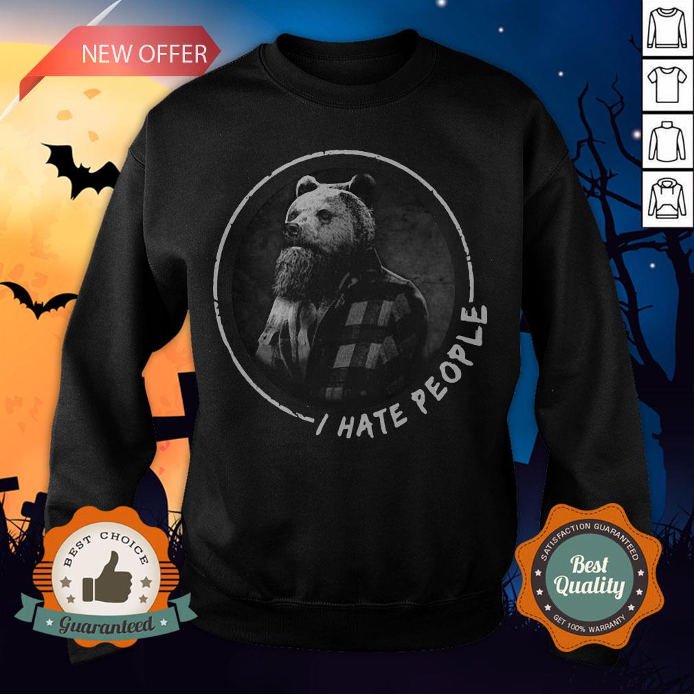 Halloween Bear Beard I Hate People Shirt