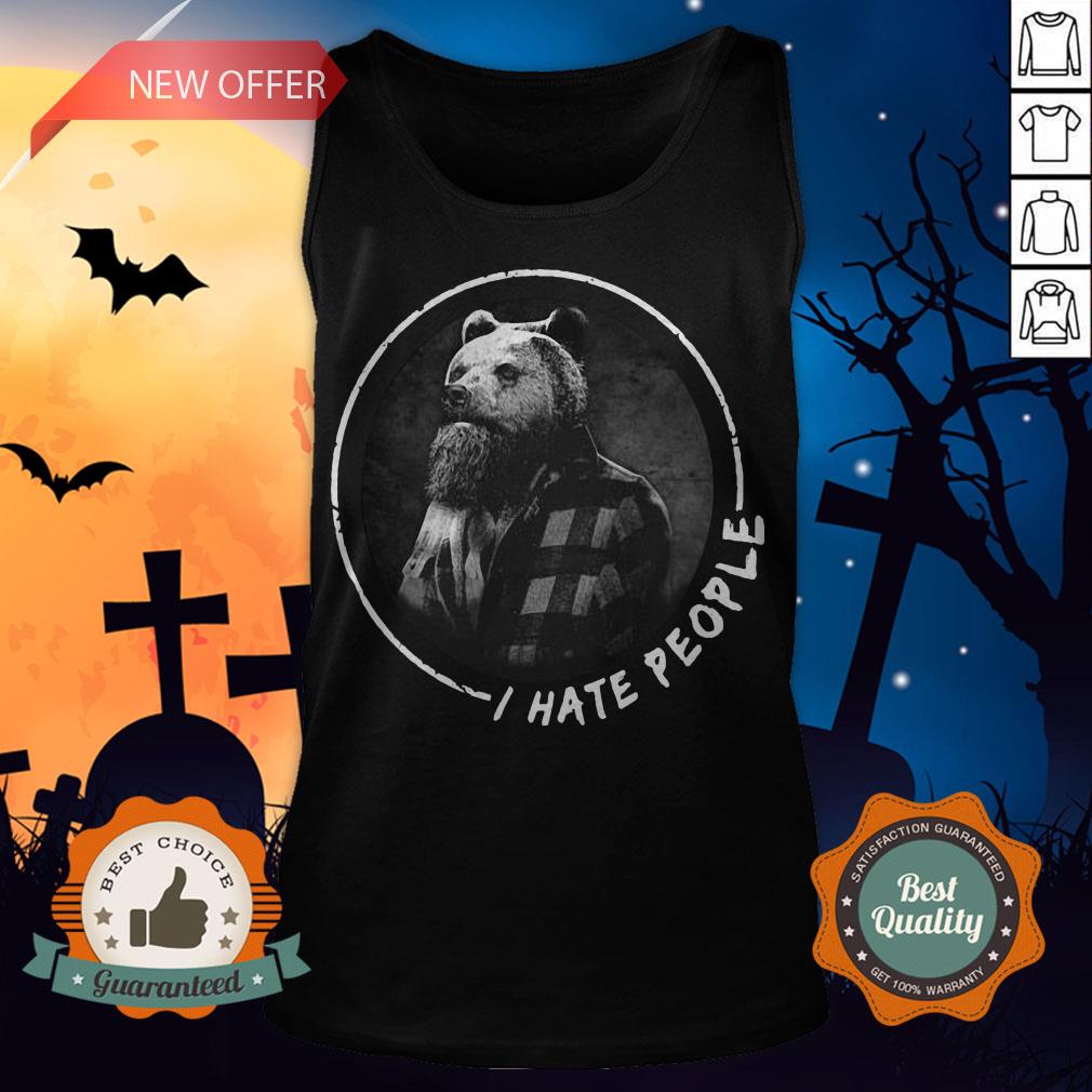Halloween Bear Beard I Hate People Shirt