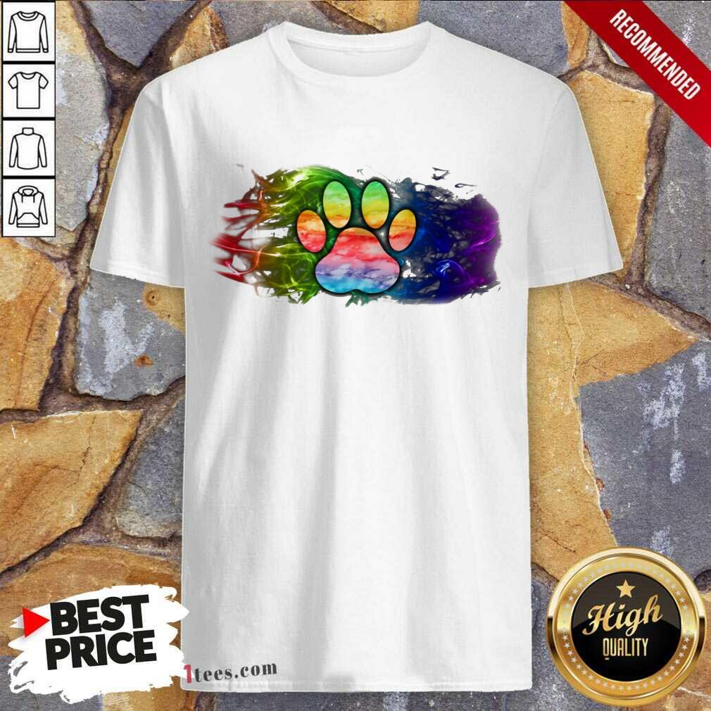 Happy Dog Paw Fire Flag Shirt