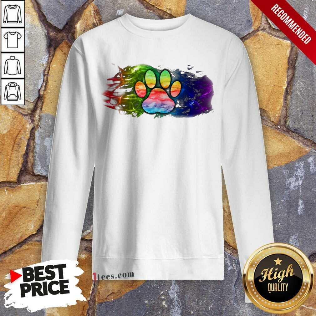 Happy Dog Paw Fire Flag Shirt