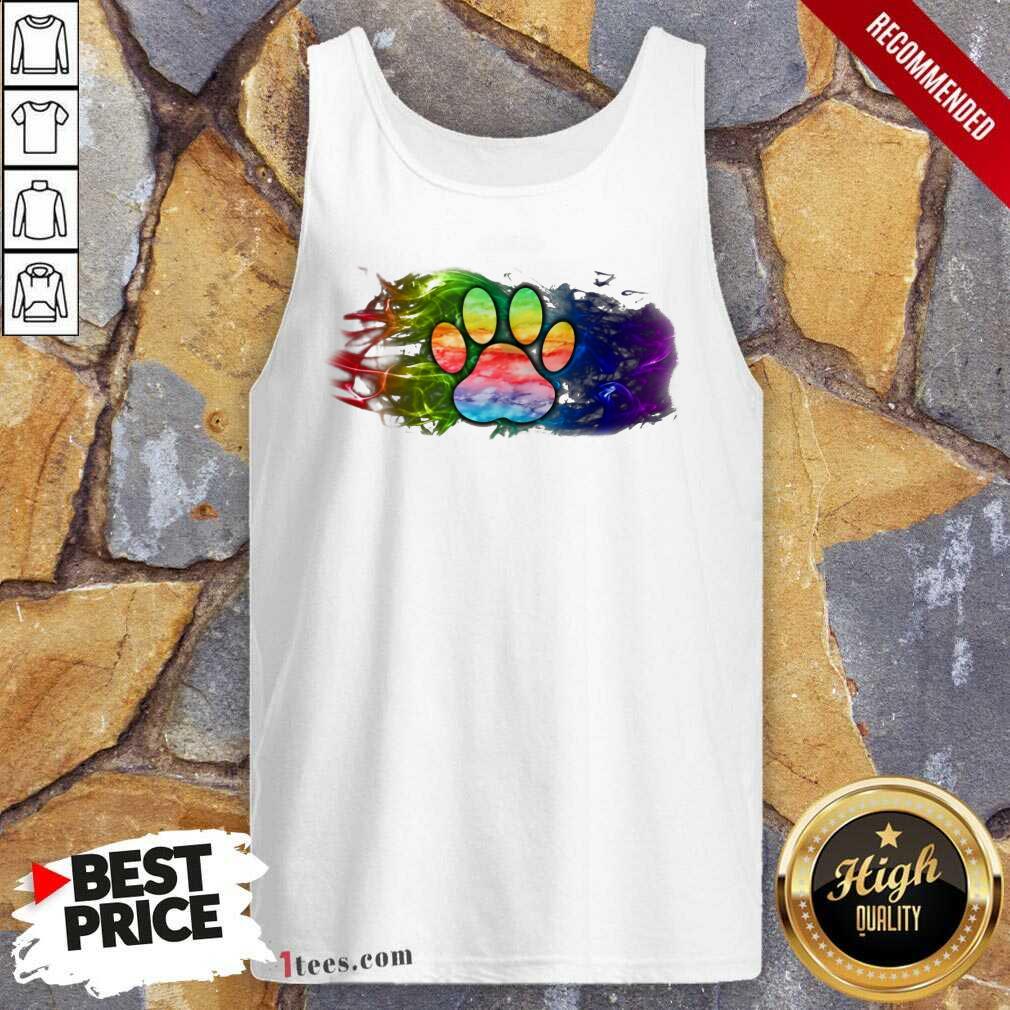 Happy Dog Paw Fire Flag Shirt