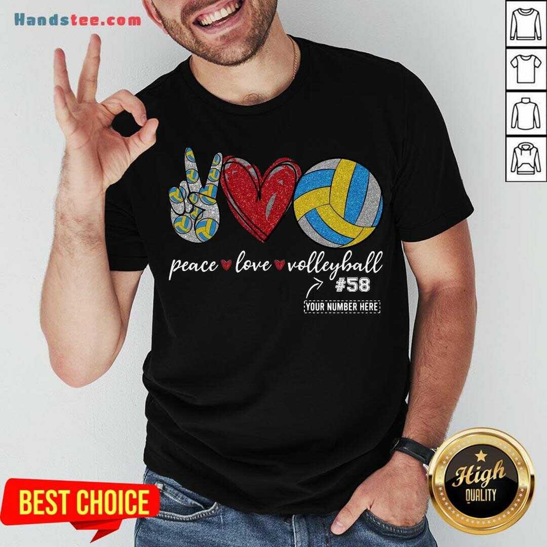Happy Peace Love Volleyball 58 Shirt