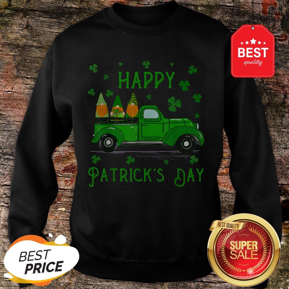 Happy Saint Patrick’s Day Cool Green Gnomes Truck Shamrock Shirt
