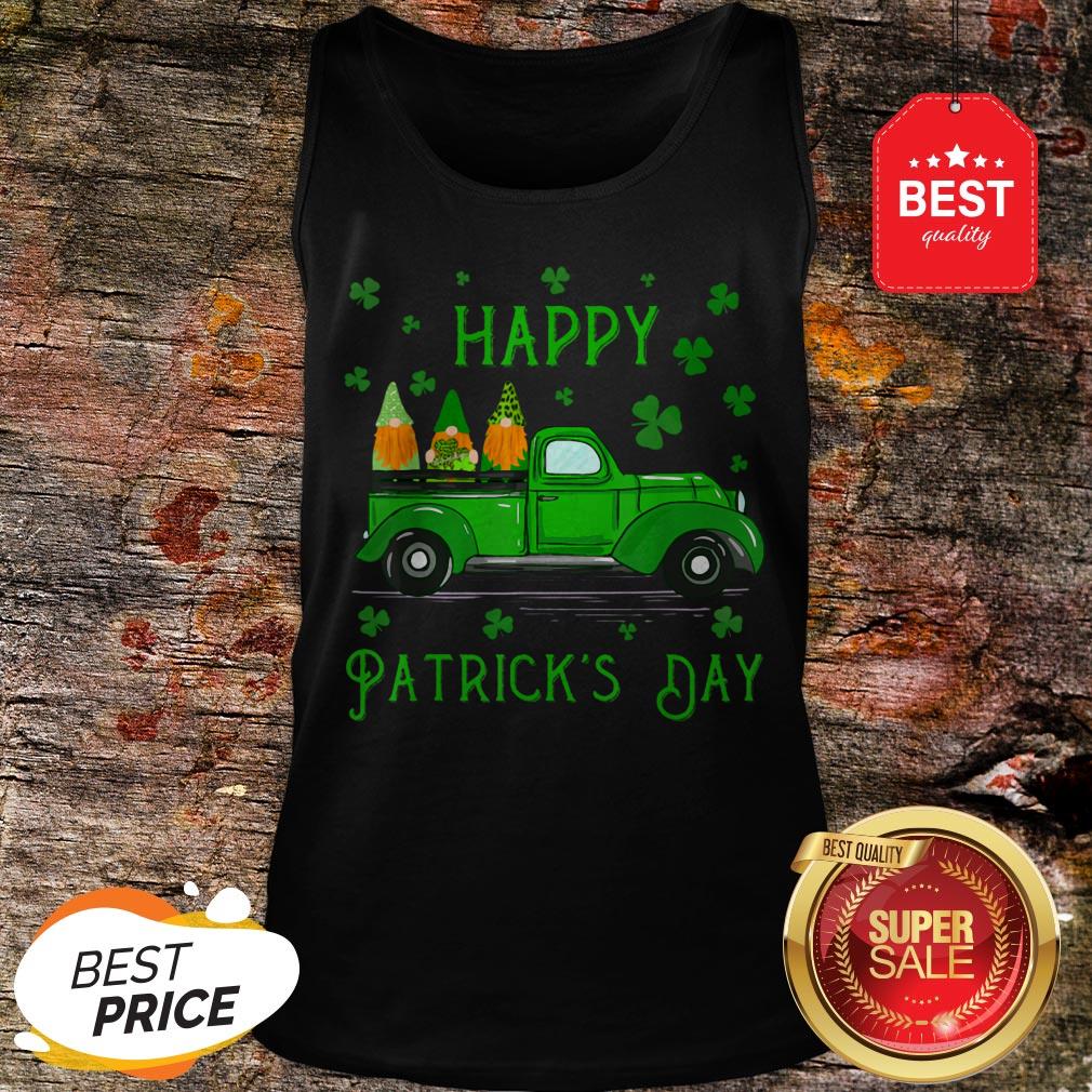 Happy Saint Patrick’s Day Cool Green Gnomes Truck Shamrock Shirt