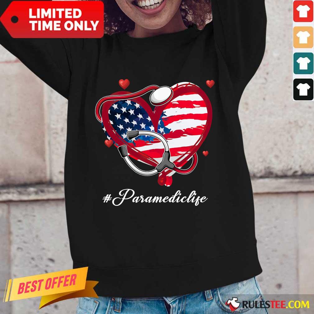 Heart American Flag Paramedic Shirt