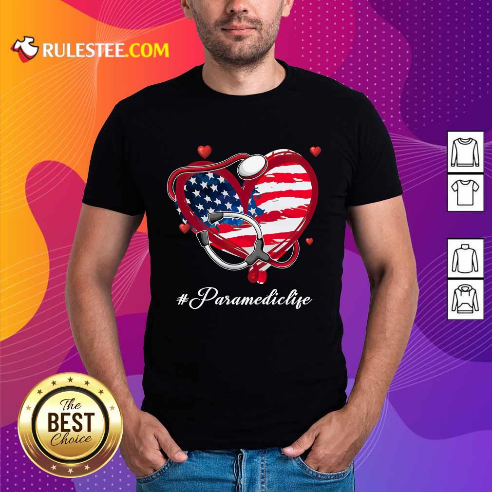 Heart American Flag Paramedic Shirt