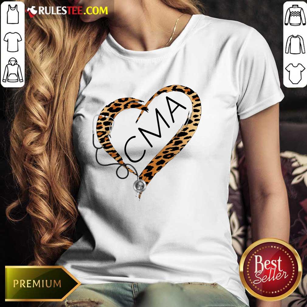 Heart CMA Medical Stethoscope Nurse Leopard Shirt