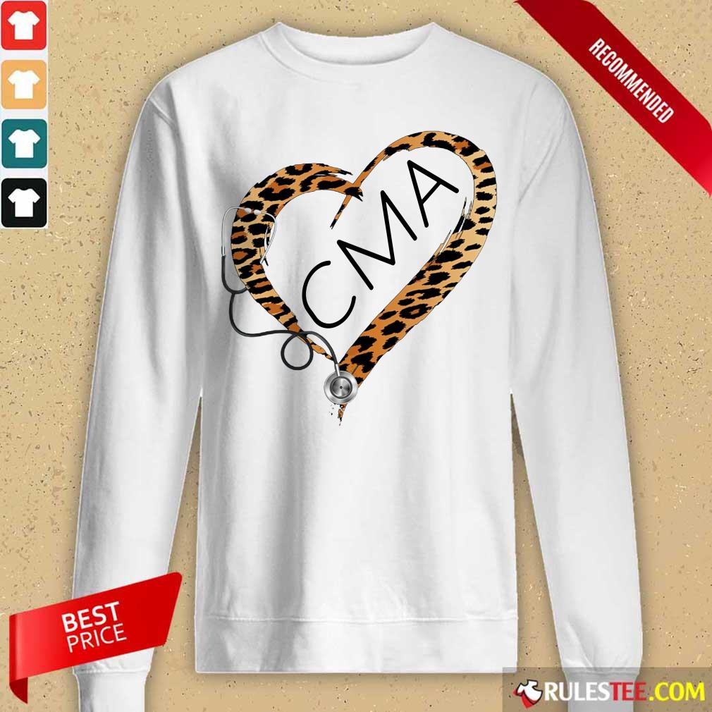 Heart CMA Medical Stethoscope Nurse Leopard Shirt