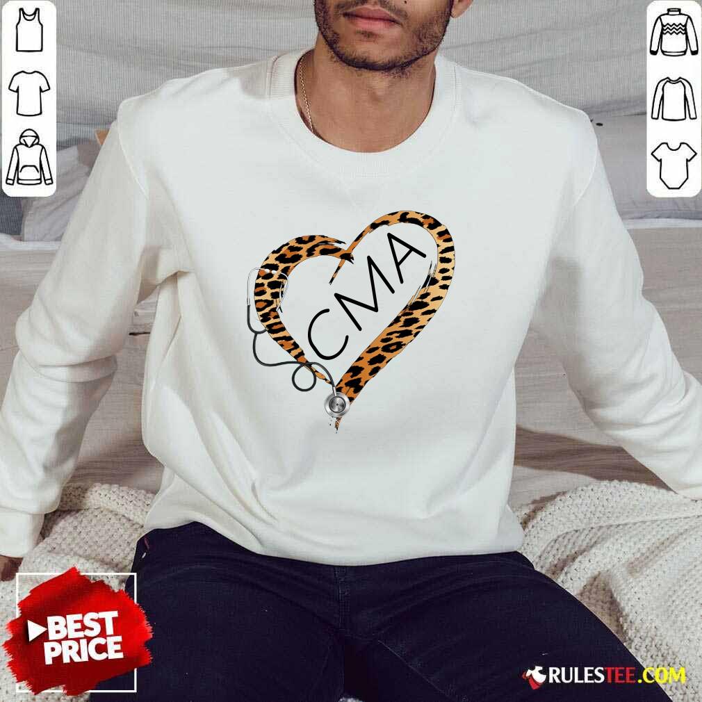 Heart CMA Medical Stethoscope Nurse Leopard Shirt