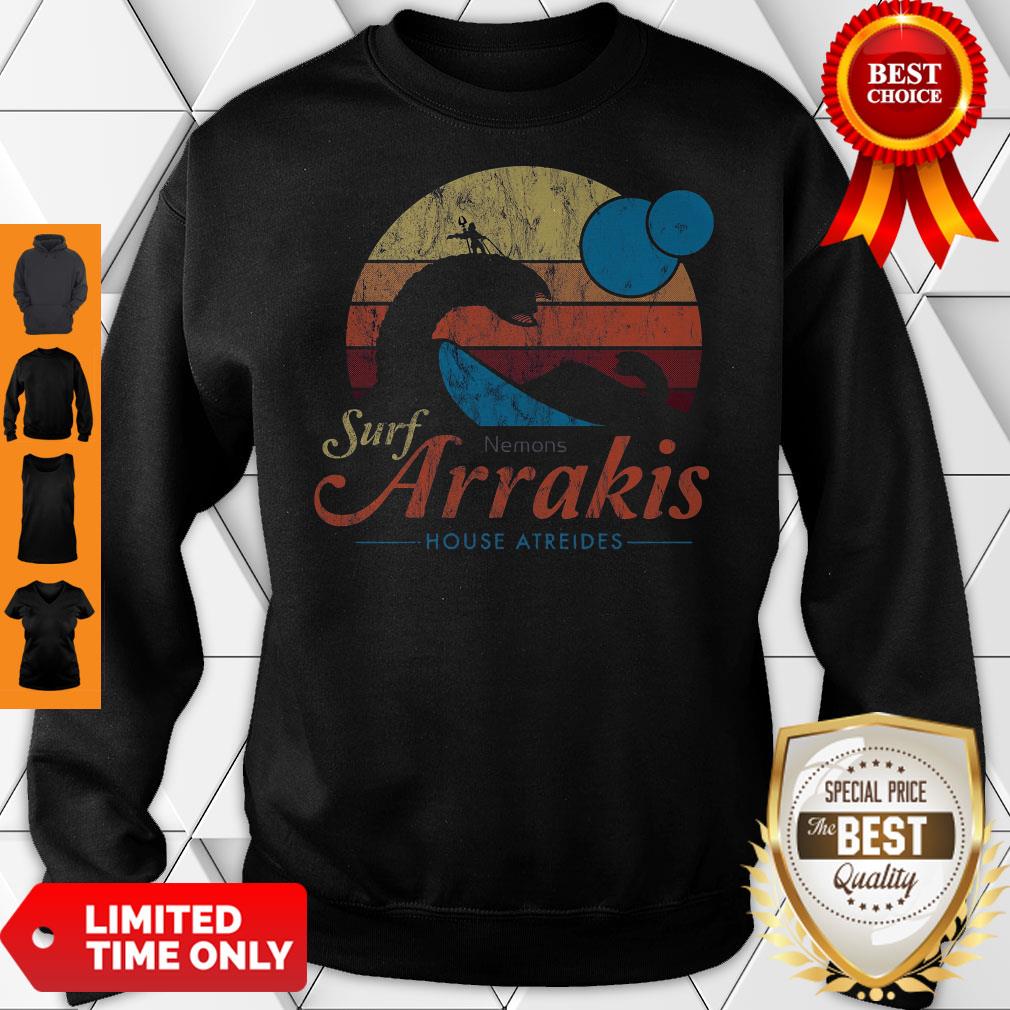 Visit Arrakis Vintage Distressed Surf Dune Sci Fi Slim Fit Shirt