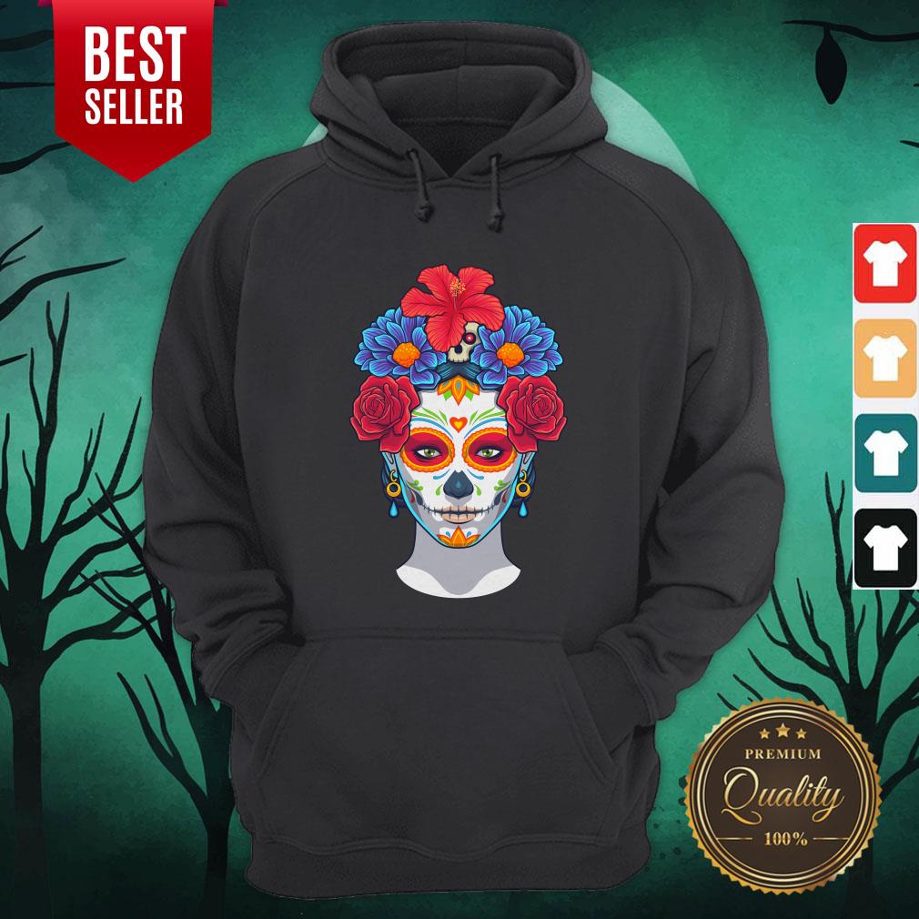 Hot Sugar Skull Woman Flower Day Dead Dia De Muertos Shirt
