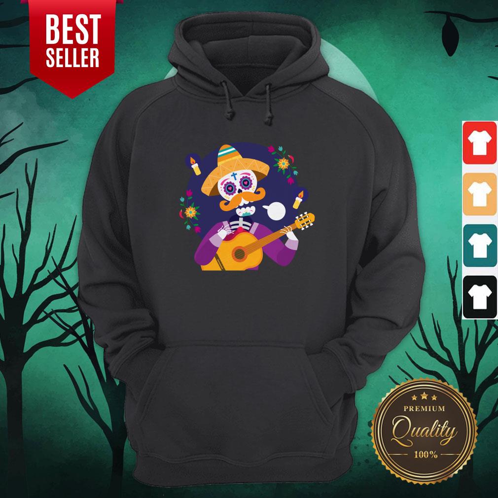 Dia De Muertos Day Of Dead Sugar Skeleton Play Guitar Shirt
