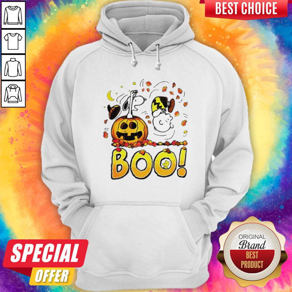 Charlie Brown Woodstock And Snoopy Boo Happy Halloween Shirt