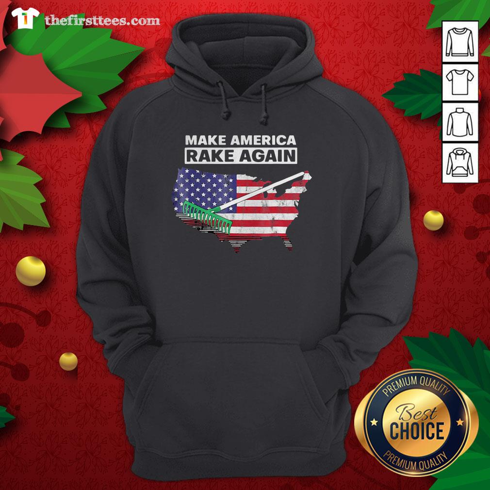 Cool Make America Rake Again American Flag Maps Shirt
