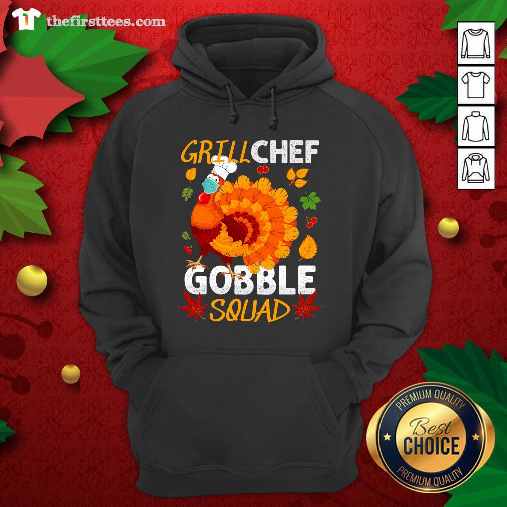 Cute Grill Chef Gobble Squad Turkey Face Mask Thanksgiving Shirt