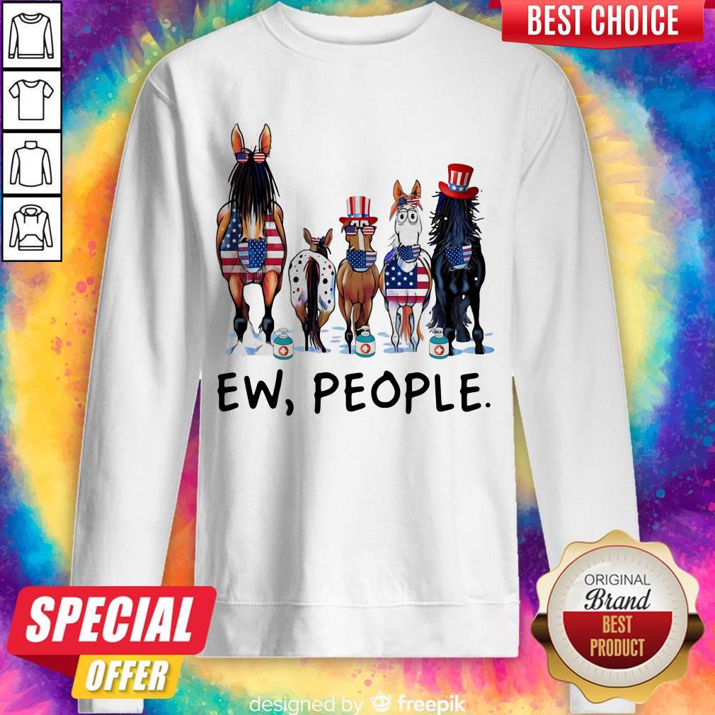 Horses Soap Ew People American Flag Independence Day Shirt