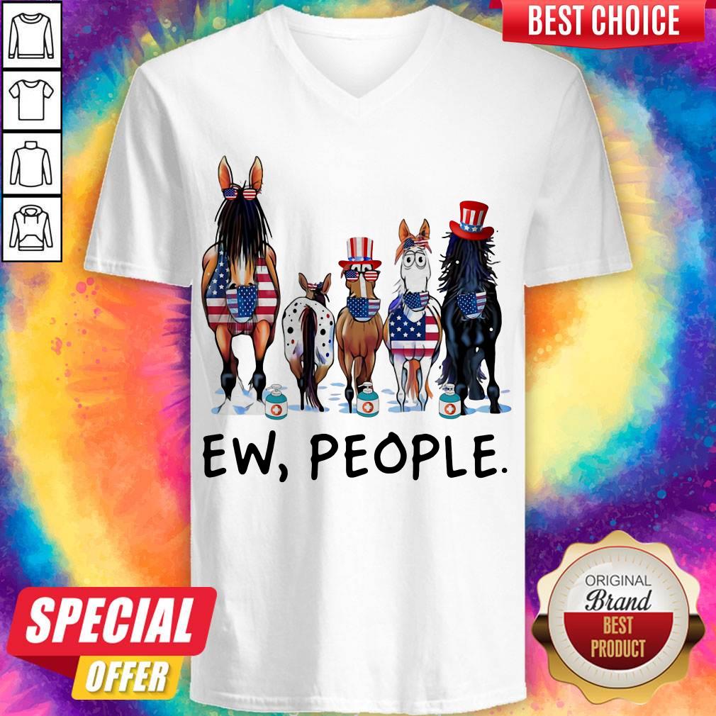 Horses Soap Ew People American Flag Independence Day Shirt