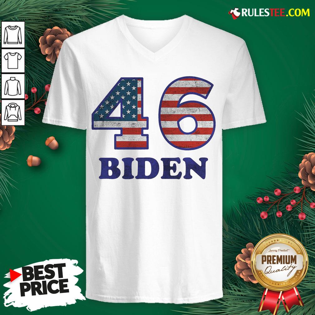 Hot 46 Joe Biden 2020 Us President Election Pro Biden Democrat Flag Shirt