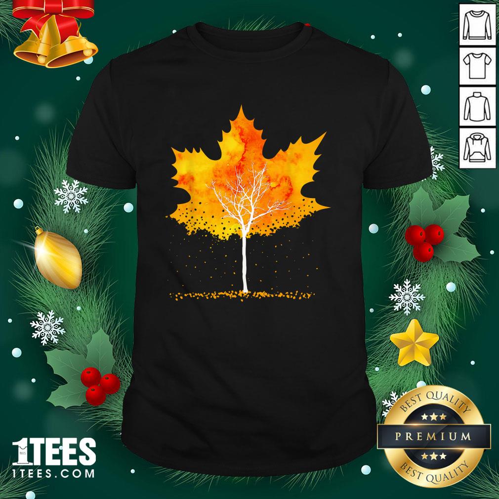 Hot Maple Leaf Autumn Tree Orange Fall Leaves Season Shirt