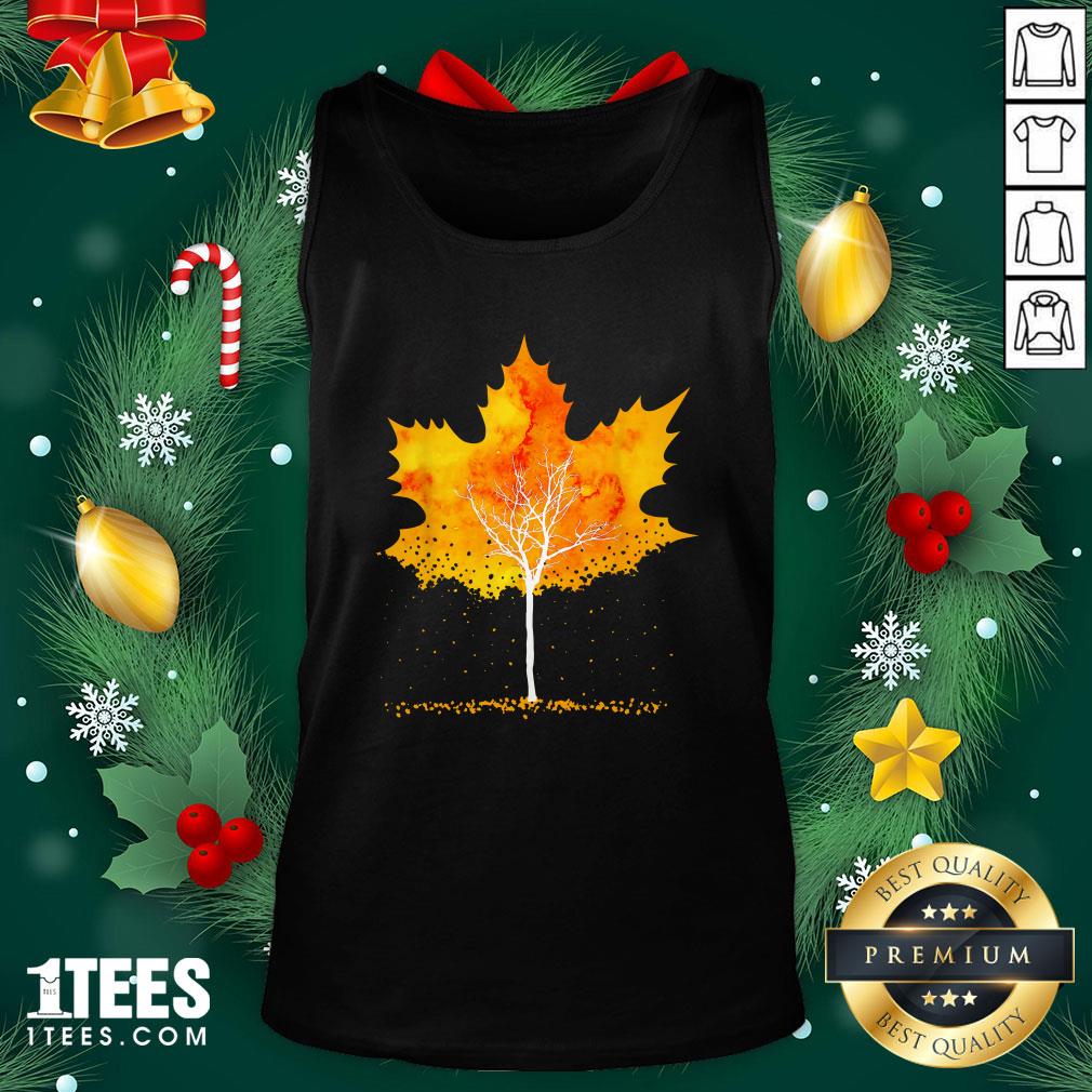 Hot Maple Leaf Autumn Tree Orange Fall Leaves Season Shirt