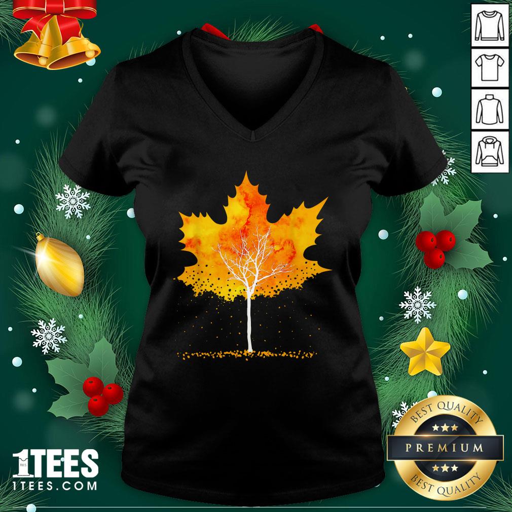Hot Maple Leaf Autumn Tree Orange Fall Leaves Season Shirt