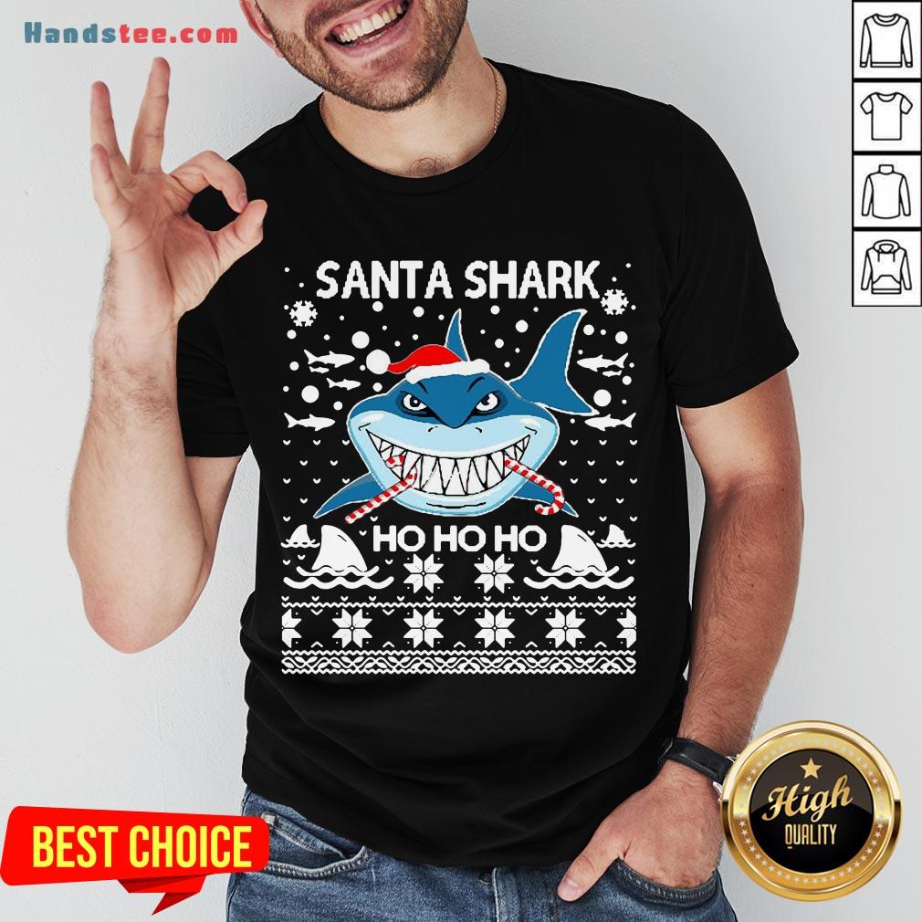 Hot Merry Christmas Santa Shark Ho Ho Ho Shirt