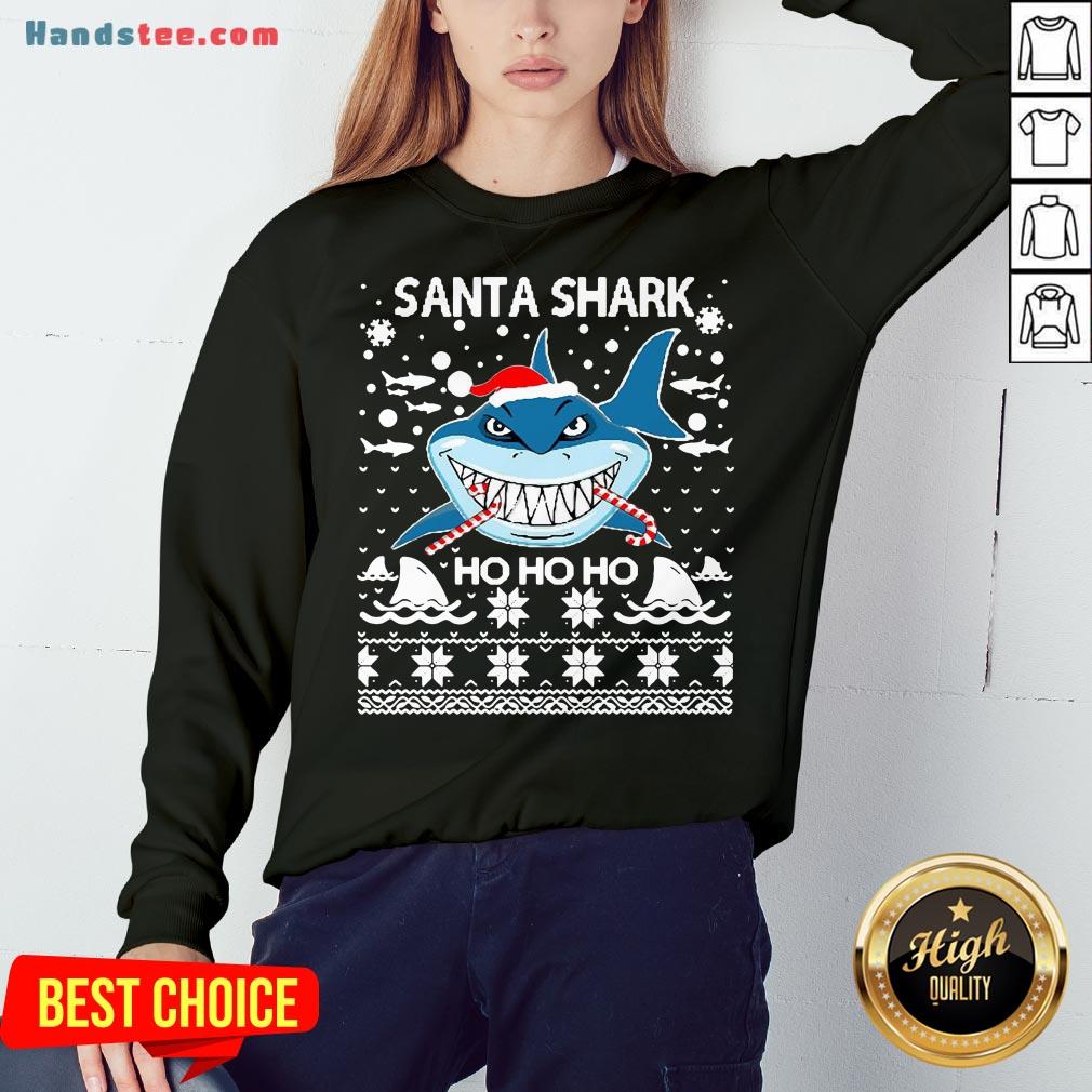 Hot Merry Christmas Santa Shark Ho Ho Ho Shirt