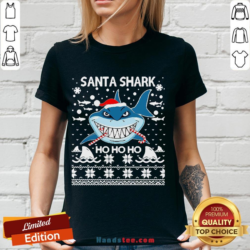 Hot Merry Christmas Santa Shark Ho Ho Ho Shirt