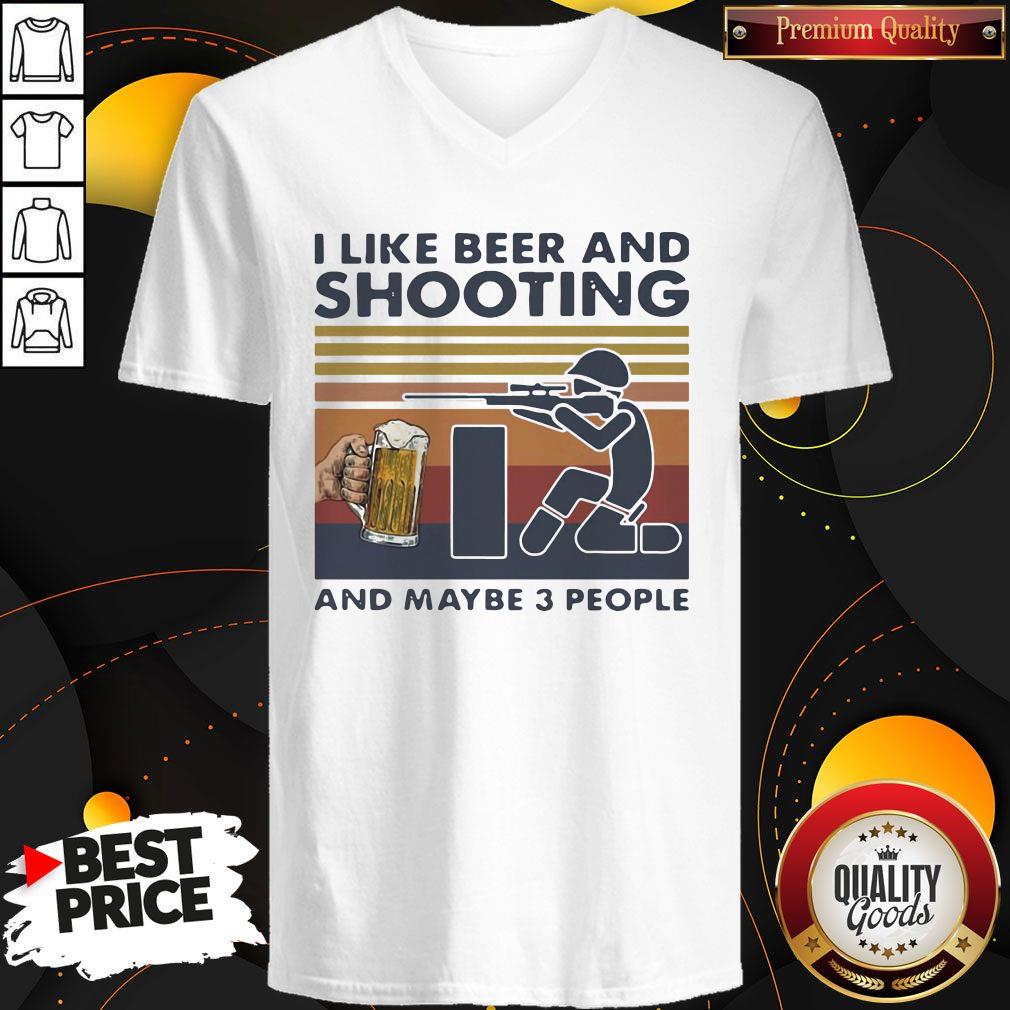 I Like Beer And Shooting And Maybe 3 People Vintage Retro Shirt