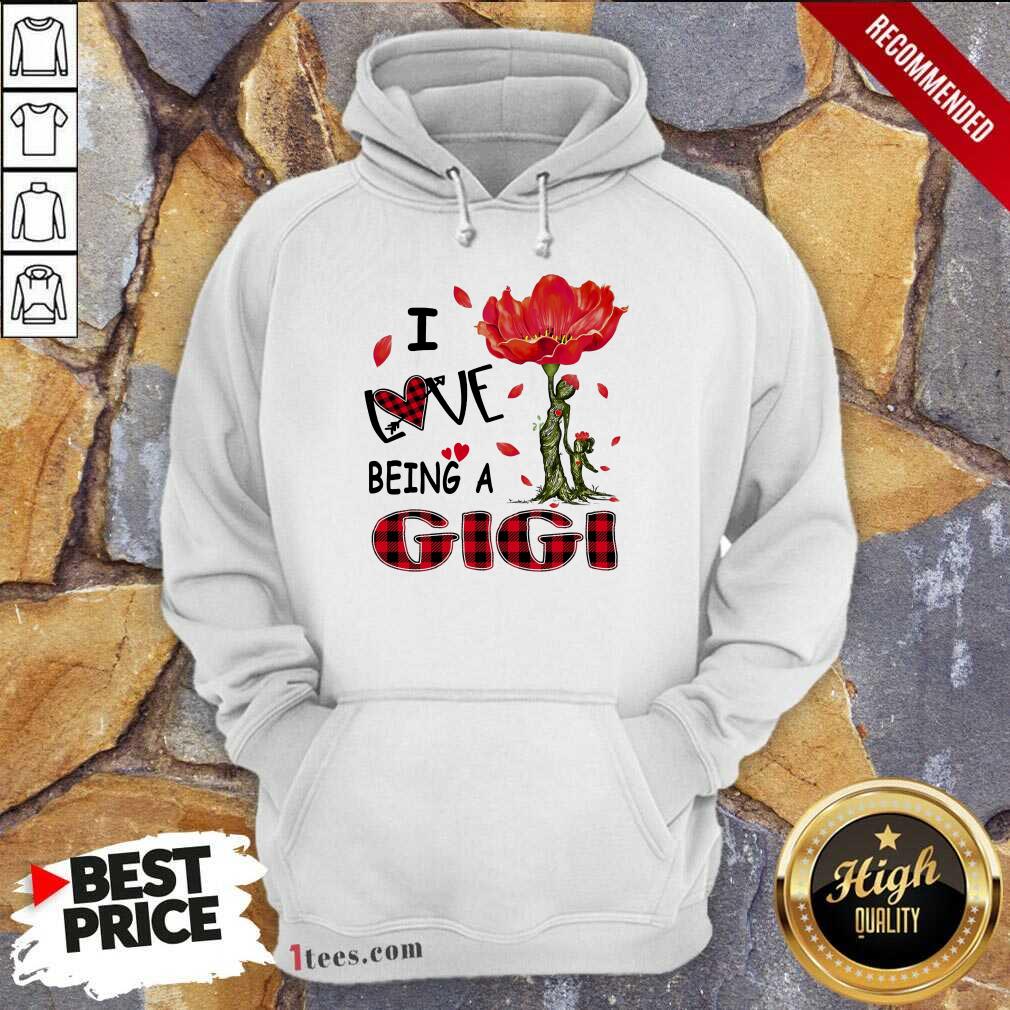 I Love Being A Gigi Red Flower Shirt